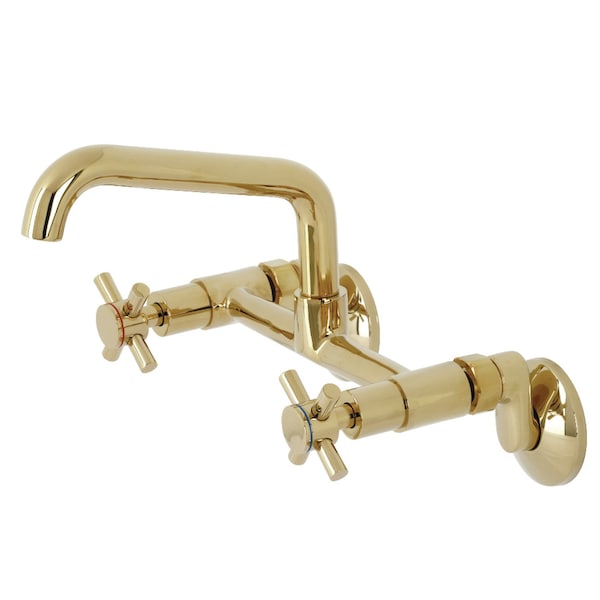 KS423PB Concord Two-Handle Wall-Mount Kitchen Faucet, Polished Brass